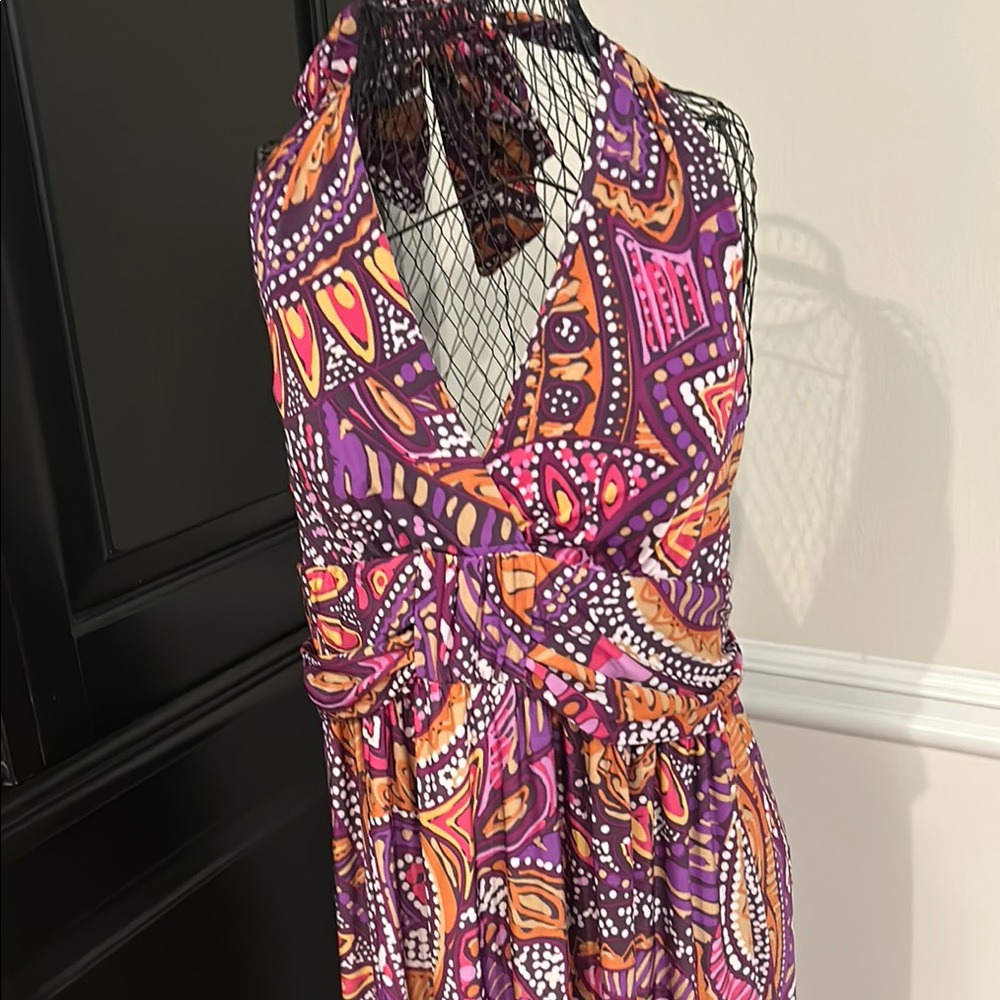 Vibrant Multicolor Halter Dress